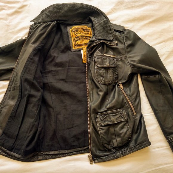 SuperDry Leather Jacket - Picture 4 of 8